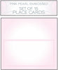 Place Card Set Pink Pearl Embossed