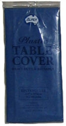 Table Cover Plastic Alpen 137X274Cm Blue