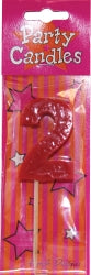 Candles Azrah Numerals No.2  Asst. Colours