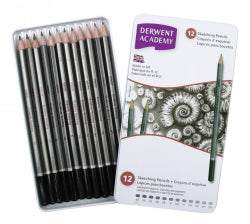 Pencils Derwent Academy Sketching Tin Pk12