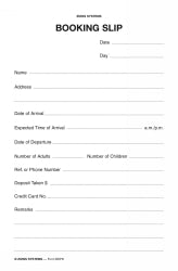Booking In Slip Pad Zions