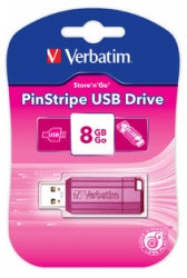 USB Drive Verbatim Store'N'Go Pinstripe 8GB Pink