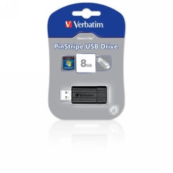 Computer USB Drive Store 'N' Go Pinstripe 8Gb Black
