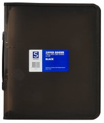 Binder Sovereign A4 2R Zipper W/Handle Black