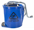 Cleanlink Mop Bucket 16L Heavy Duty Metal Wringer Blue