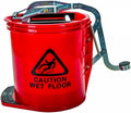 Mop Bucket Cleanlink 16L Heavy Duty Metal Wringer Red