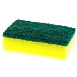 Sponge Cleanlink 10X7Cm With Scourer Yellow/Green Pk6