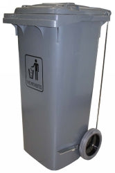 Trolley Bin Cleanlink 120L Heavy Duty With Foot Pedal Grey