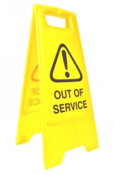 Safety Sign Cleanlink 32X31X65Cm Out Of Service Yellow
