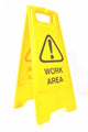 Safety Sign Cleanlink 32X31X65Cm Work Area Yellow