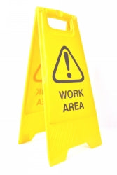 Safety Sign Cleanlink 32X31X65Cm Work Area Yellow