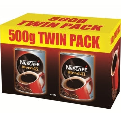 Coffee Nescafe Blend 43 Can 500G Twin Pack