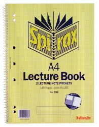 Lecture Book Spirax A4 598 With Pocket S/O 140Pg