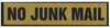 Sign No Junk Mail Large Self Adhesive