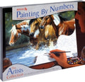 Paint By Numbers Reeves Artists Collection Horses Heading Upstream