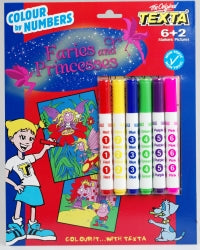 Colour By Numbers Texta Fairies & Princess