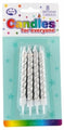 Candles Alpen B/Day Spiral Jumbo Silver 8'S
